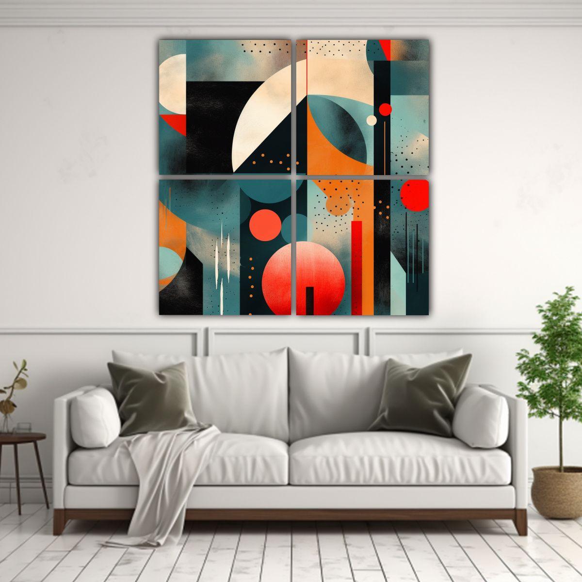 Cuadros Abstractos Vibrantes De Colores Con 200x200 Cm-2