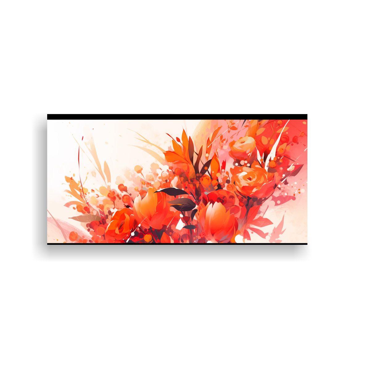 Cuadro Fantasía Rojo Y Naranja En Estilo 100x50 Cm-0