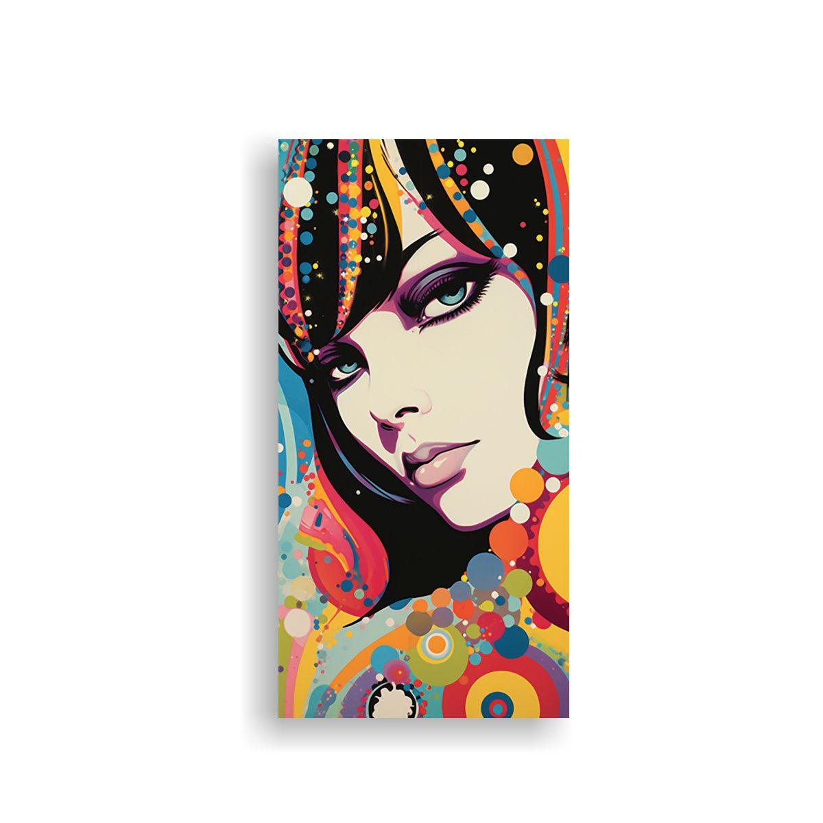 Pintura Decorativa En Bastidor Estilo 1960s 50x100cm-0