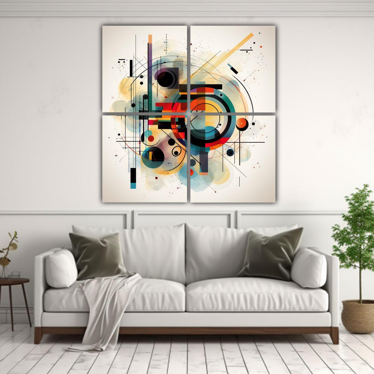 Artes De Pared En Estilo Kandinsky Riqueza Visual 140x140 Cm-2