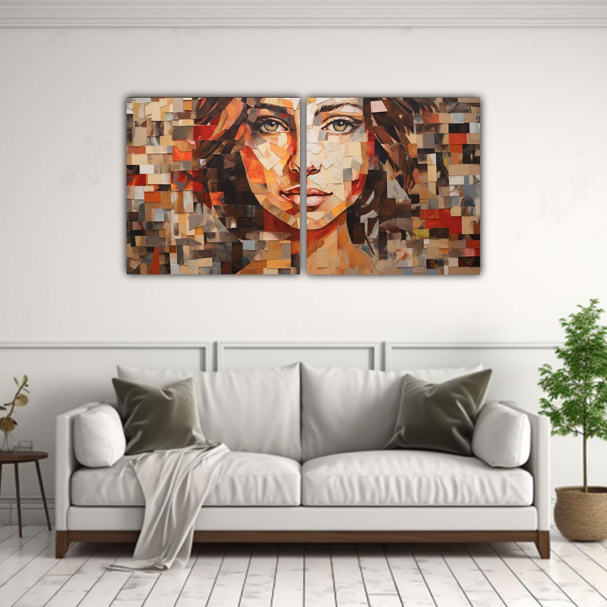 Cuadro Decorativo Diseño Mosaico De Recuerdos 120x60 Cm-2