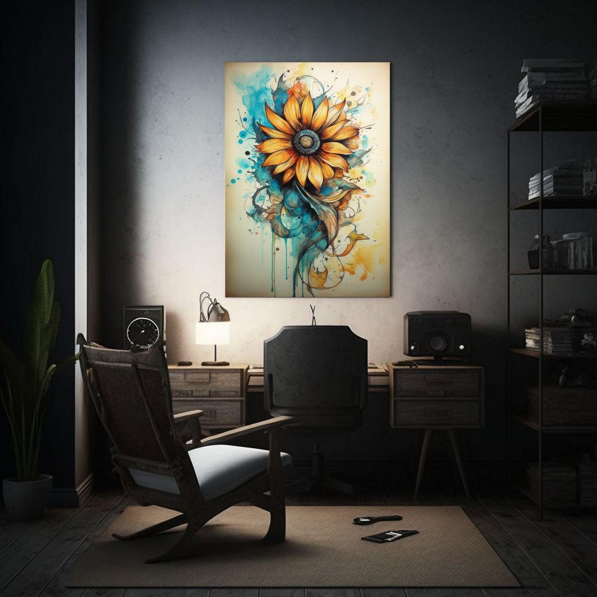 Pinturas Decorativas De Flores En Estilo Acuarela 60x90cm-2