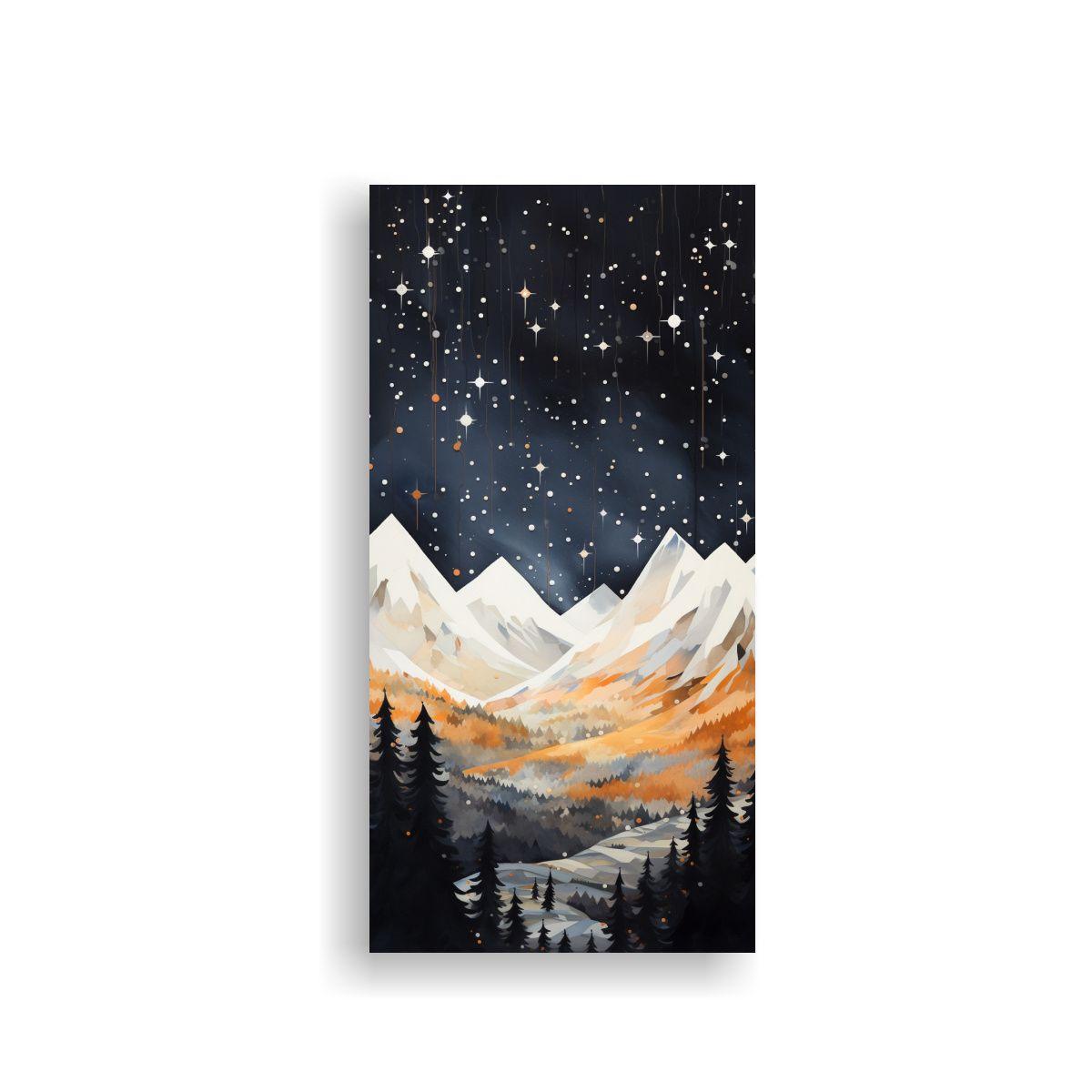 Cuadro Moderno Paisaje De Montaña Con Estilo 30x60cm-0