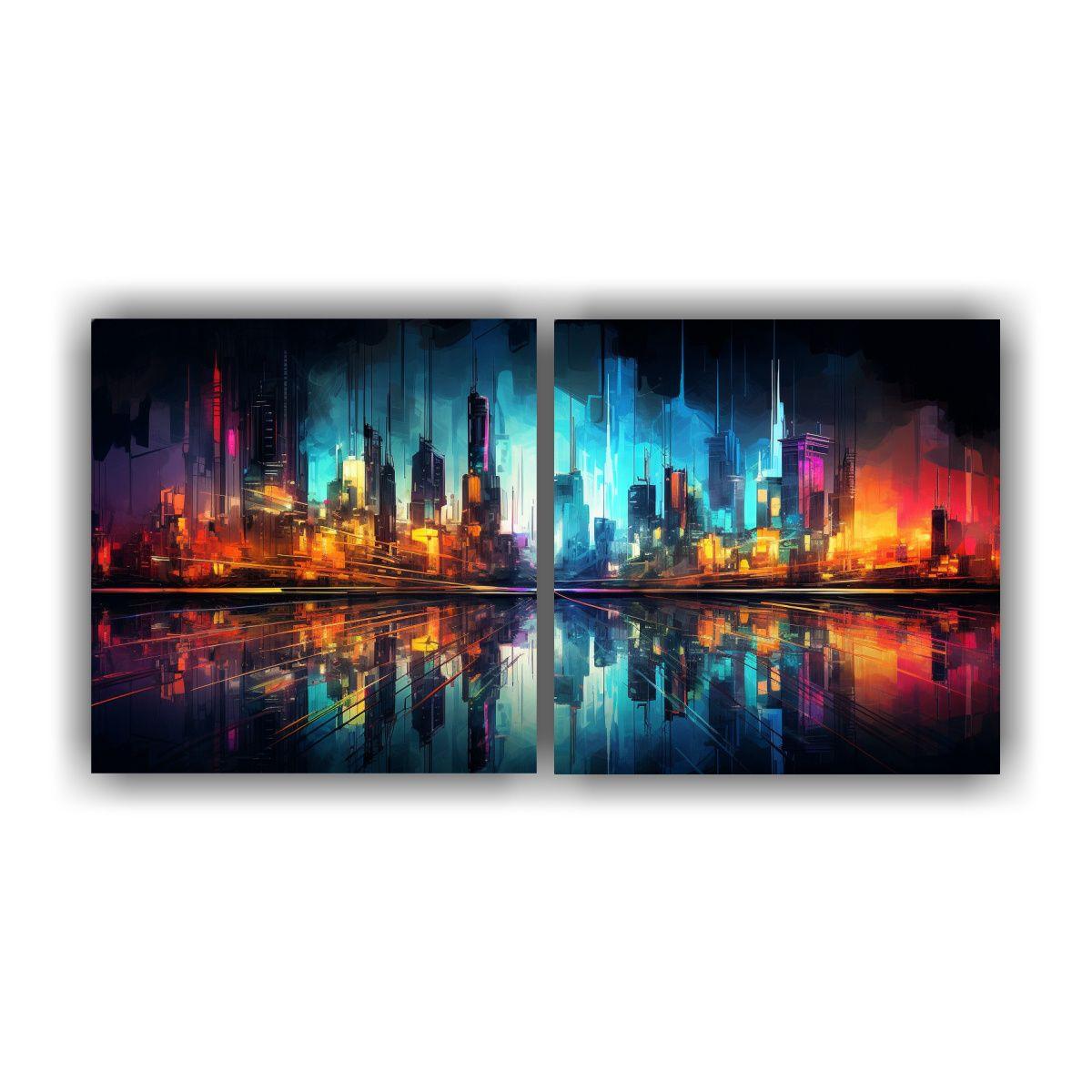 Pinturas Decorativas Del Baño De La Ciudad 40x20 Cm-0