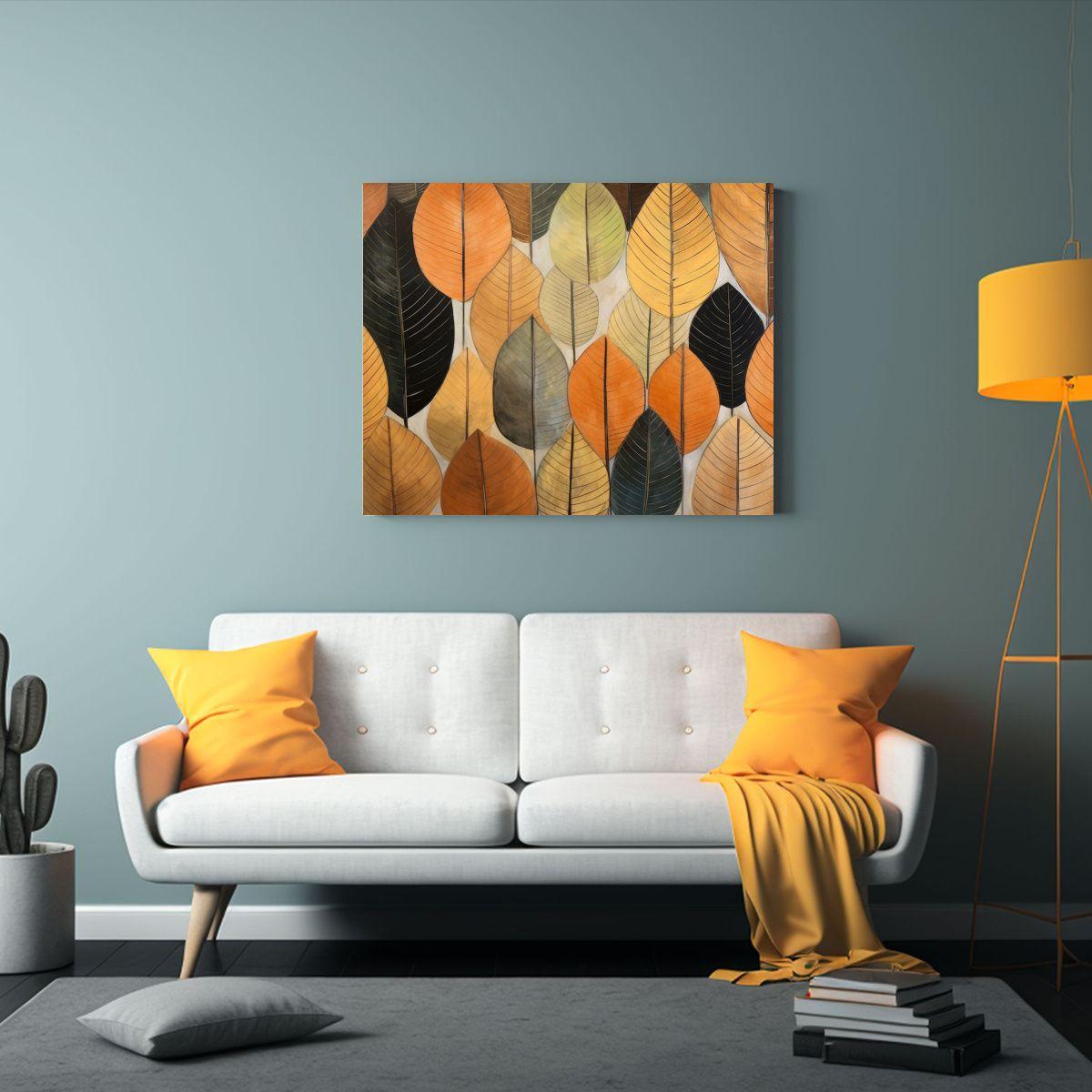 Equilibrio Visual: Arte Botánico Minimalista En Tonos Tierr 120x80cm-2