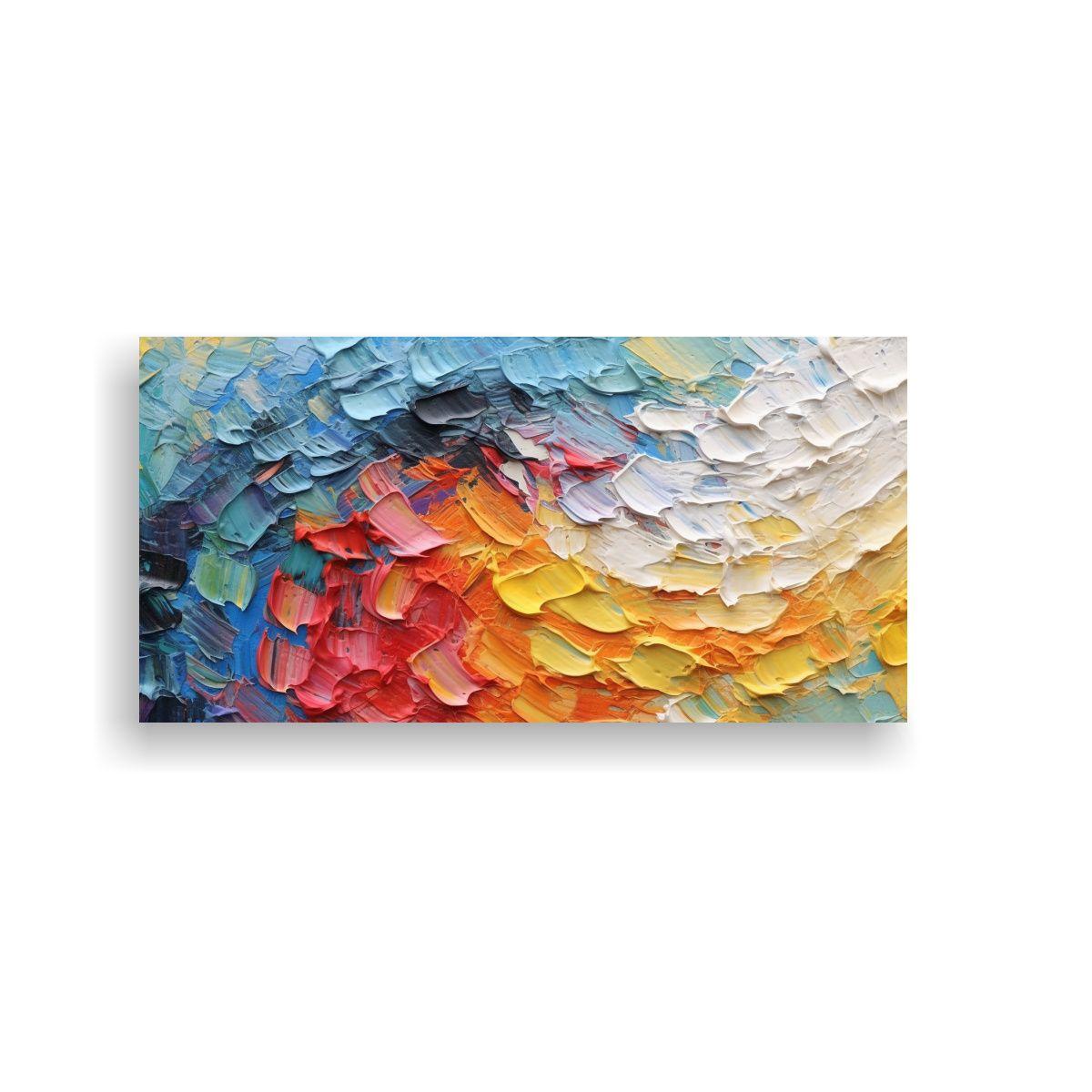 Pintura Abstracta Estructurada Con Colores 60x30 Cm-0