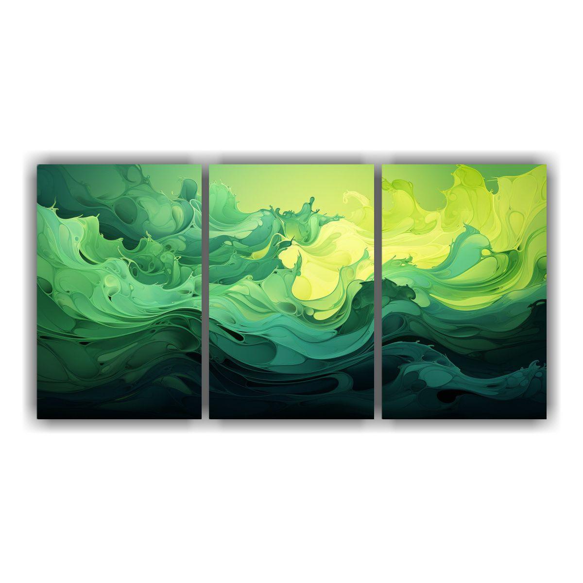 Cuadros Abstractos En Verde Inspirados En Enigmas 240x120 Cm-0