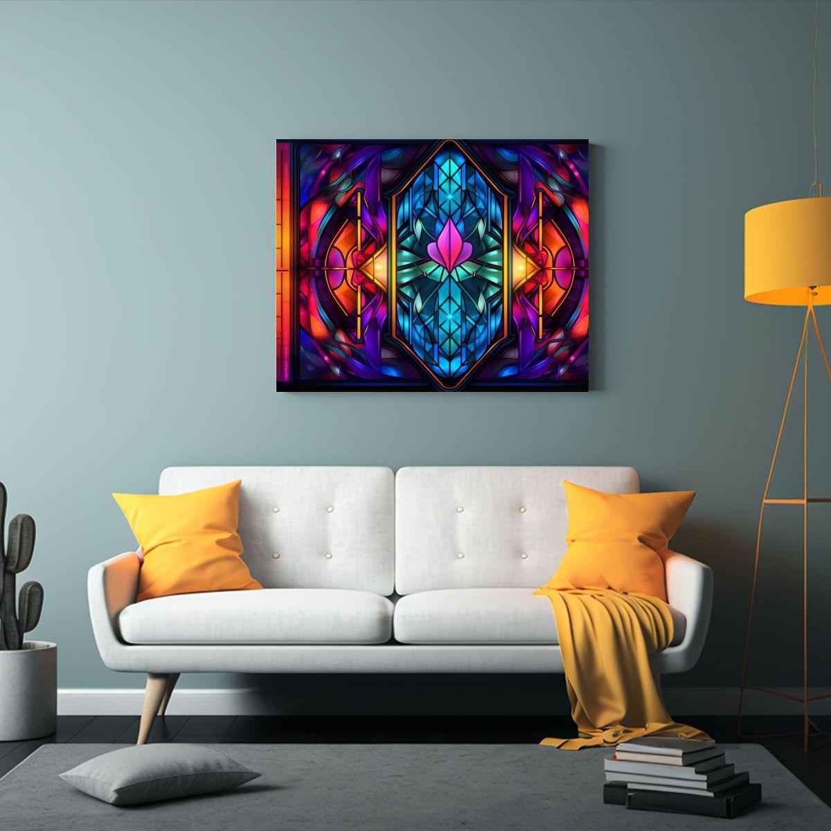 Cuadros De Tela Bioluminiscente Perla Futurista 120x80cm-2