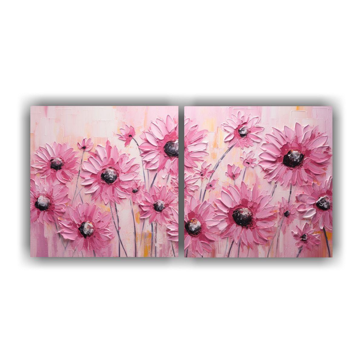 Cuadros Vintage Con Girasoles En Lienzo Estilo 60x30 Cm-0
