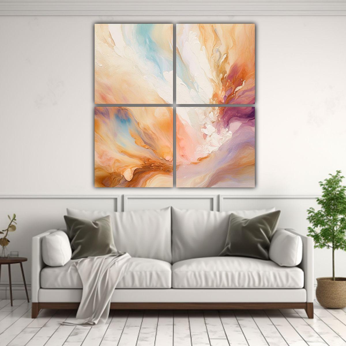 Pinturas Decorativas Abstractas Con Figuras 140x140 Cm-2