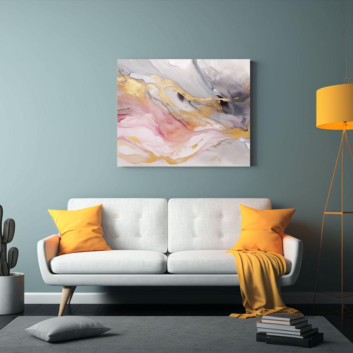 Pintura Abstracta De Lujo En Tinta Alcohol: 30x20cm-2