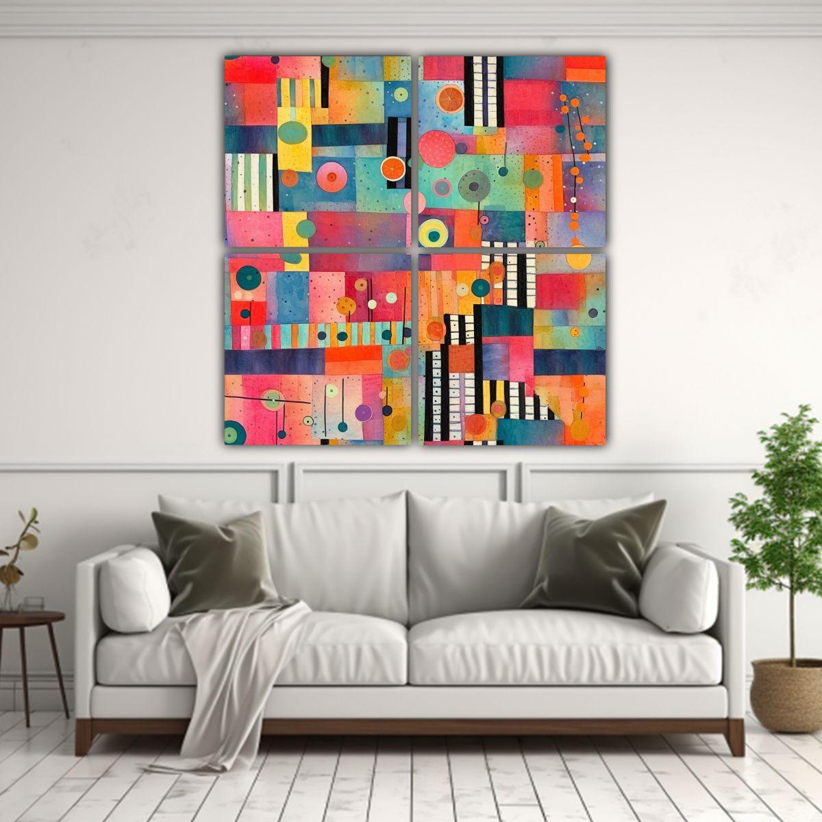 Cuadro Modernidad Klees Melodías Coloridas 60x60 Cm-2
