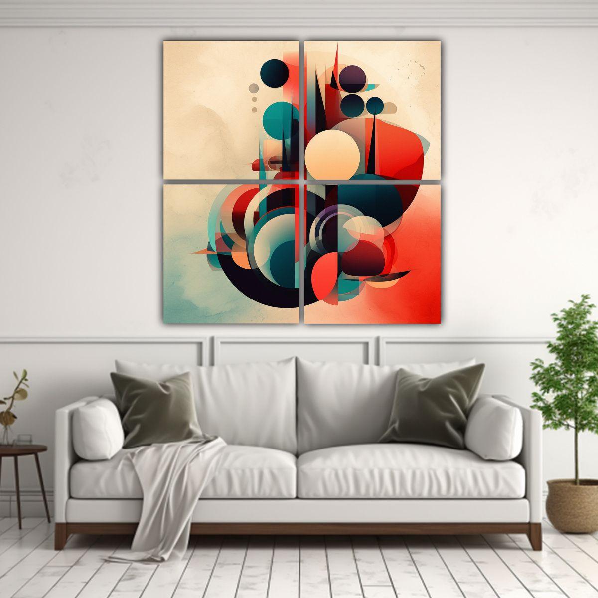Pinturas Decorativas Abstractas Cuatro Artes 160x160 Cm-2
