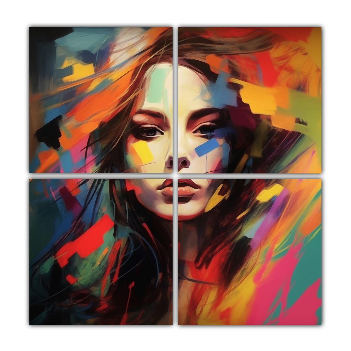 Cuadros Cuadro Mujer Estilo Halflength Portrait 40x40 Cm-0