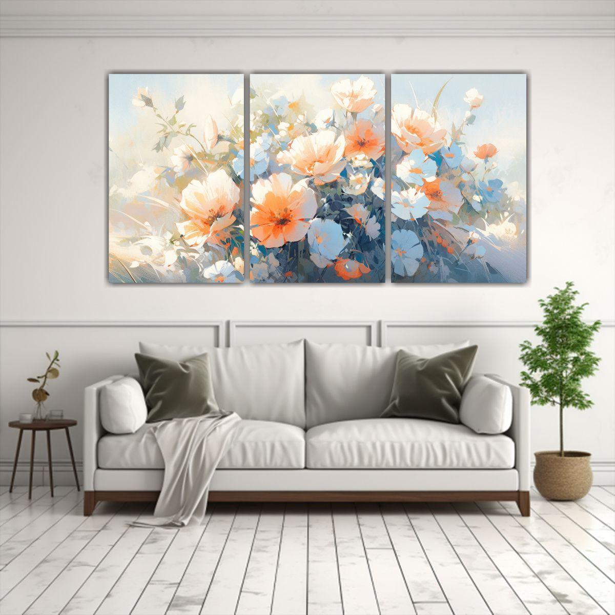 Pintura En Lienzo Tres Artes Creativa En Colores 180x90 Cm-2