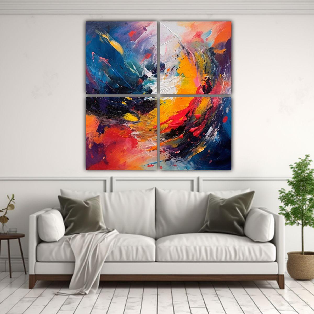 Cuadro Arte Moderno Resistente Abstracto 120x120 Cm-2