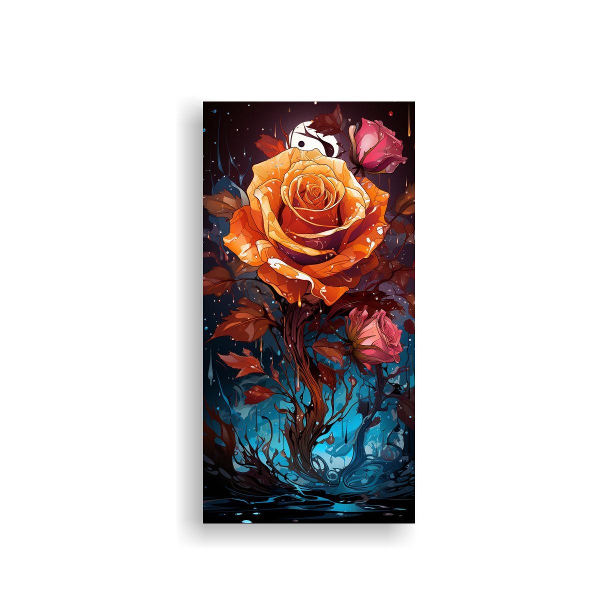 Pintura Decorativa Temática De Rosa Estilo 50x100cm-0