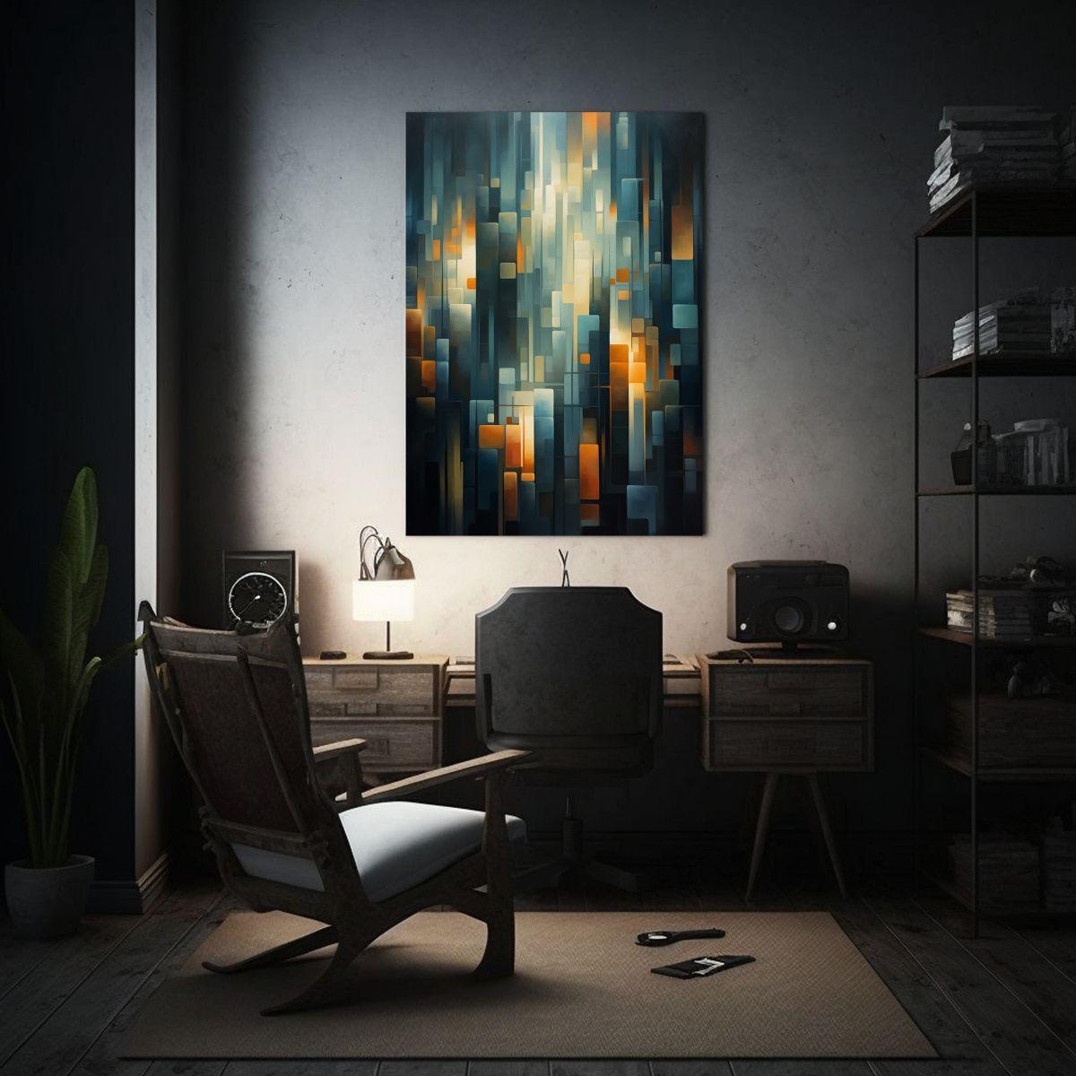 Pinturas Decorativas Abstractas Con Tonos Cálidos 60x90cm-2