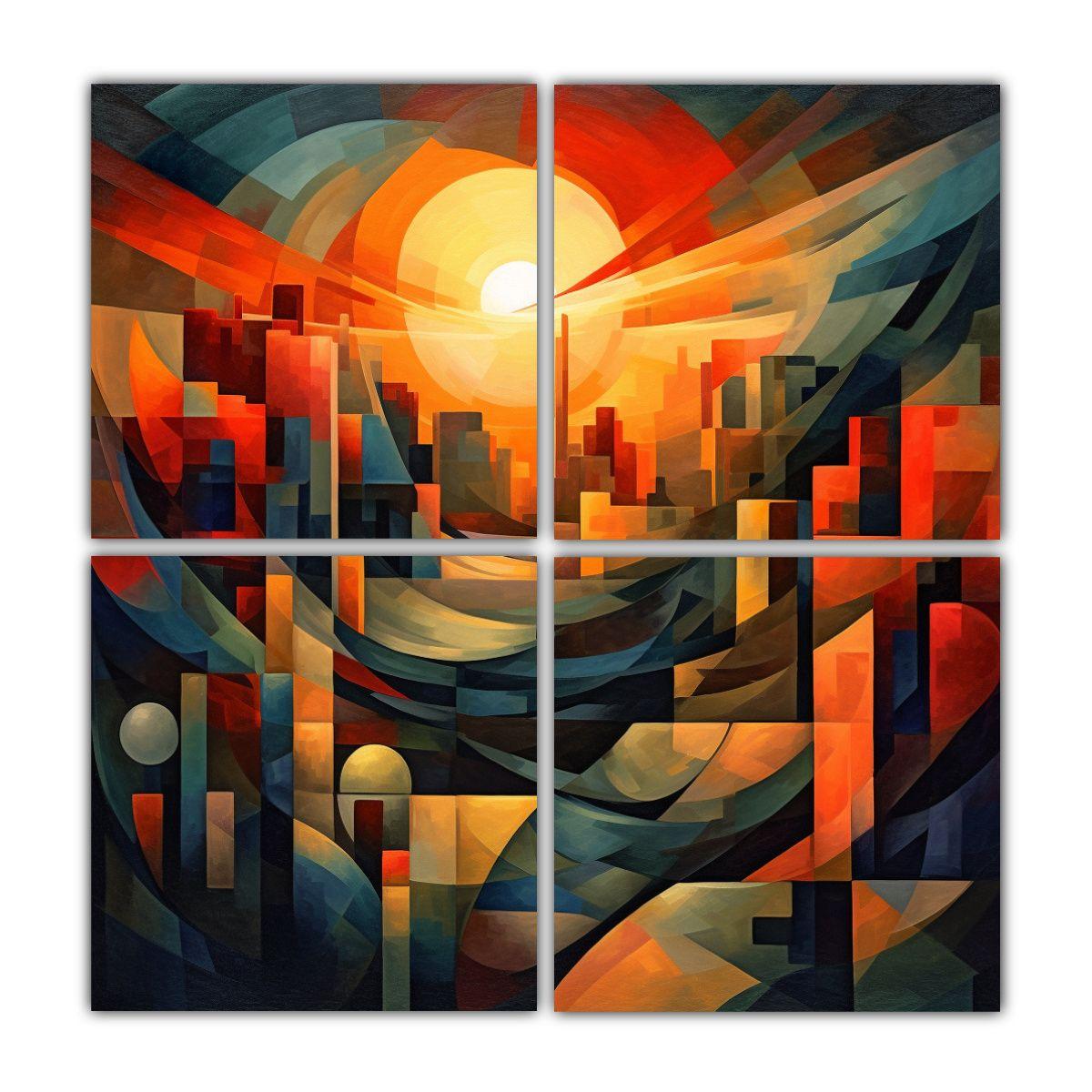 Pintura Decorativa Alta Calidad, Estilo Cubista 100x100 Cm-0