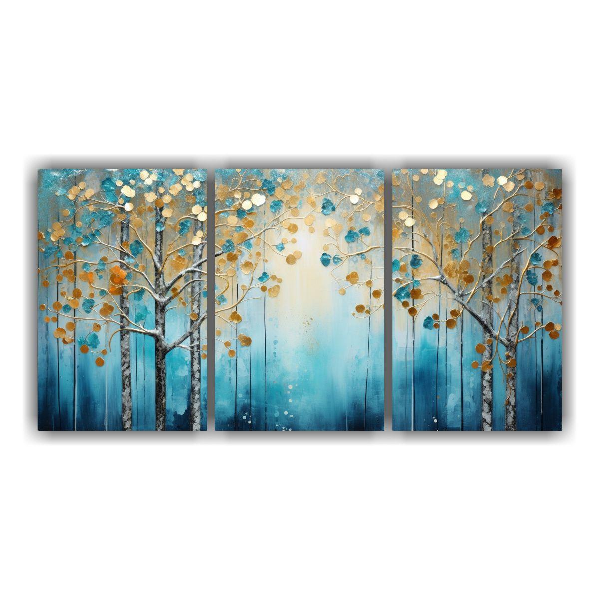 Tres Lienzos De Tela Moderno Living En Colores 180x90 Cm-0