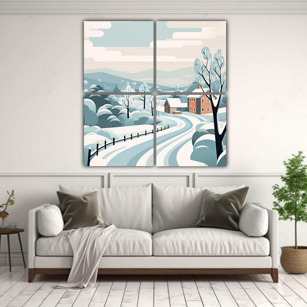 Cuadro Composición Alta Resolución Invierno 200x200 Cm-2