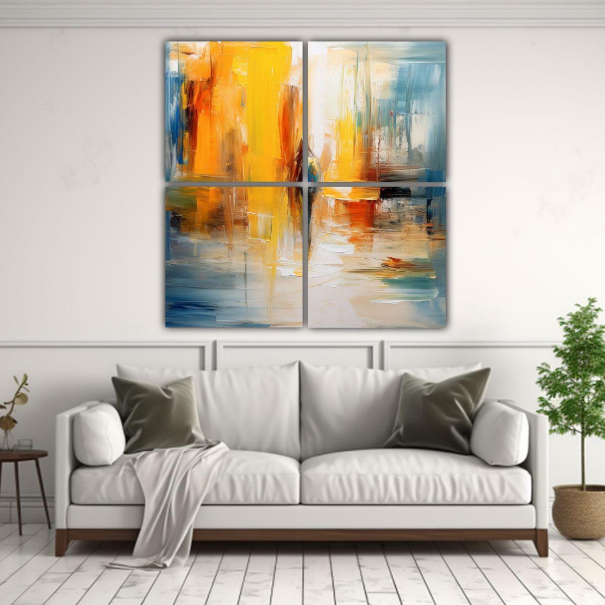 Cuatro Lienzos Sublimados Con Pintura Al óleo 60x60 Cm-2