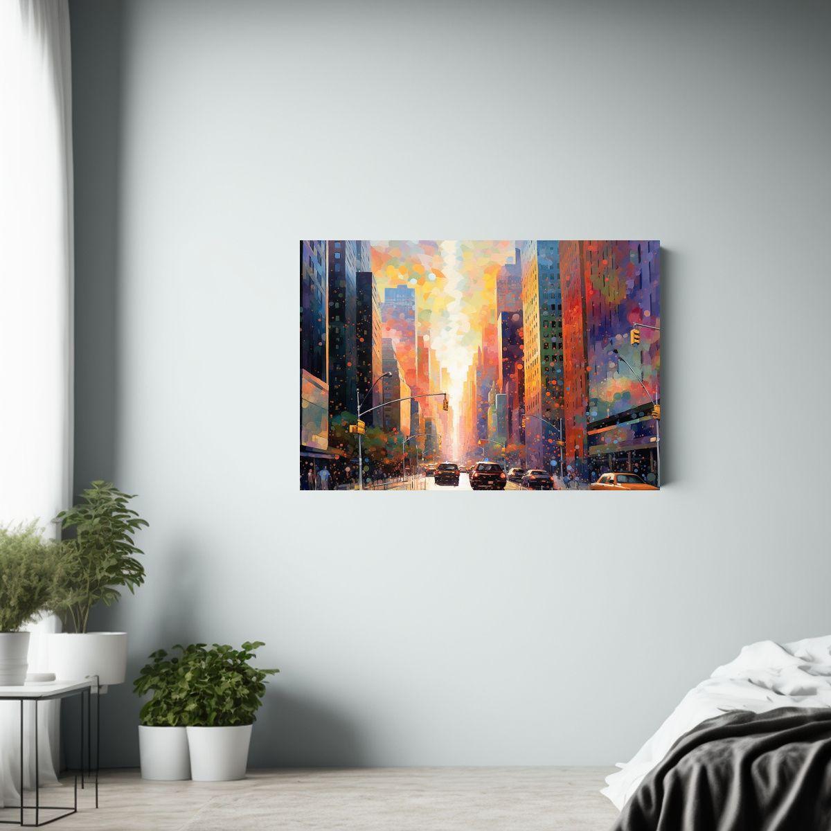 Pinturas Decorativas Surrealistas En La Ciudad De Nueva York 75x50cm-2