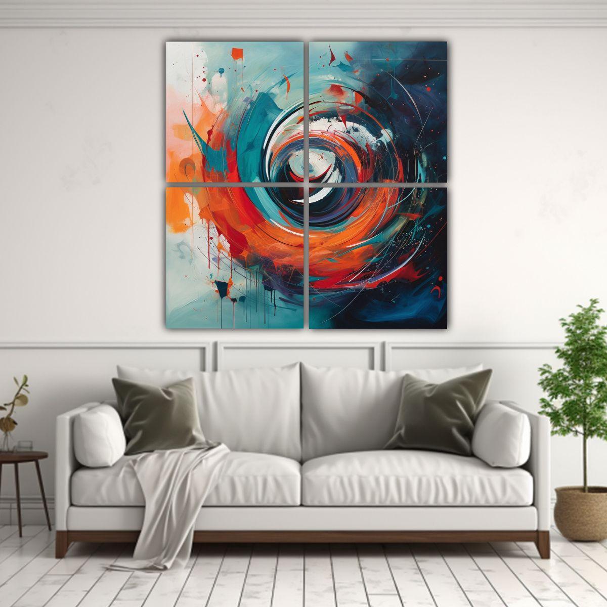 Cuadriptico Pintura Abstracta Explora La Magia De 120x120 Cm-2