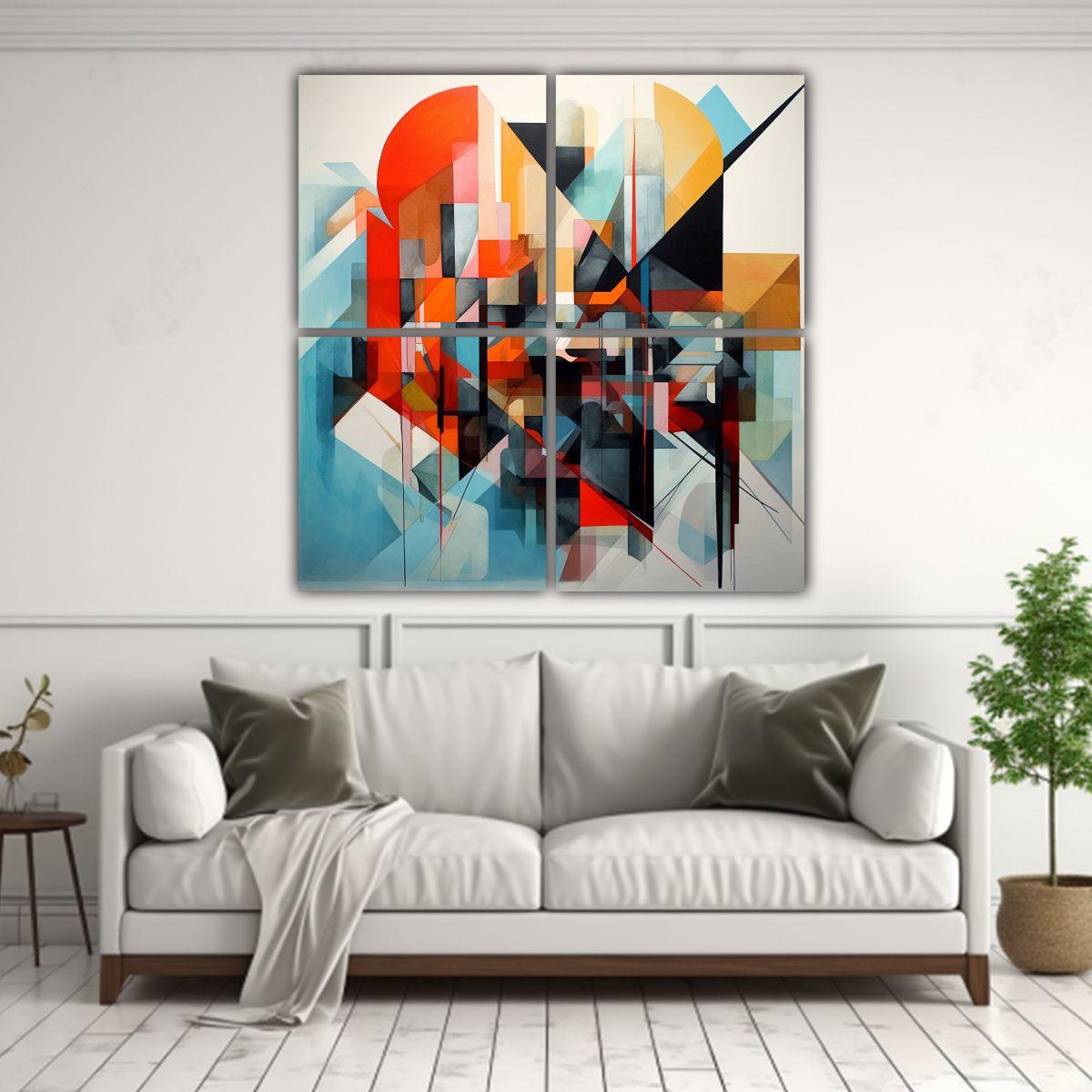Cuatro Artes De Pared Forma Exuberantes Y Toots 80x80 Cm-2