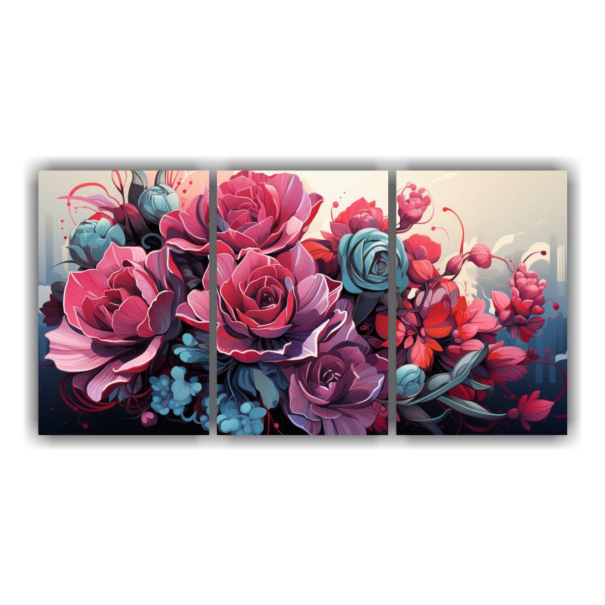 Pinturas Decorativas De Tres Lienzos Con 150x75 Cm-0