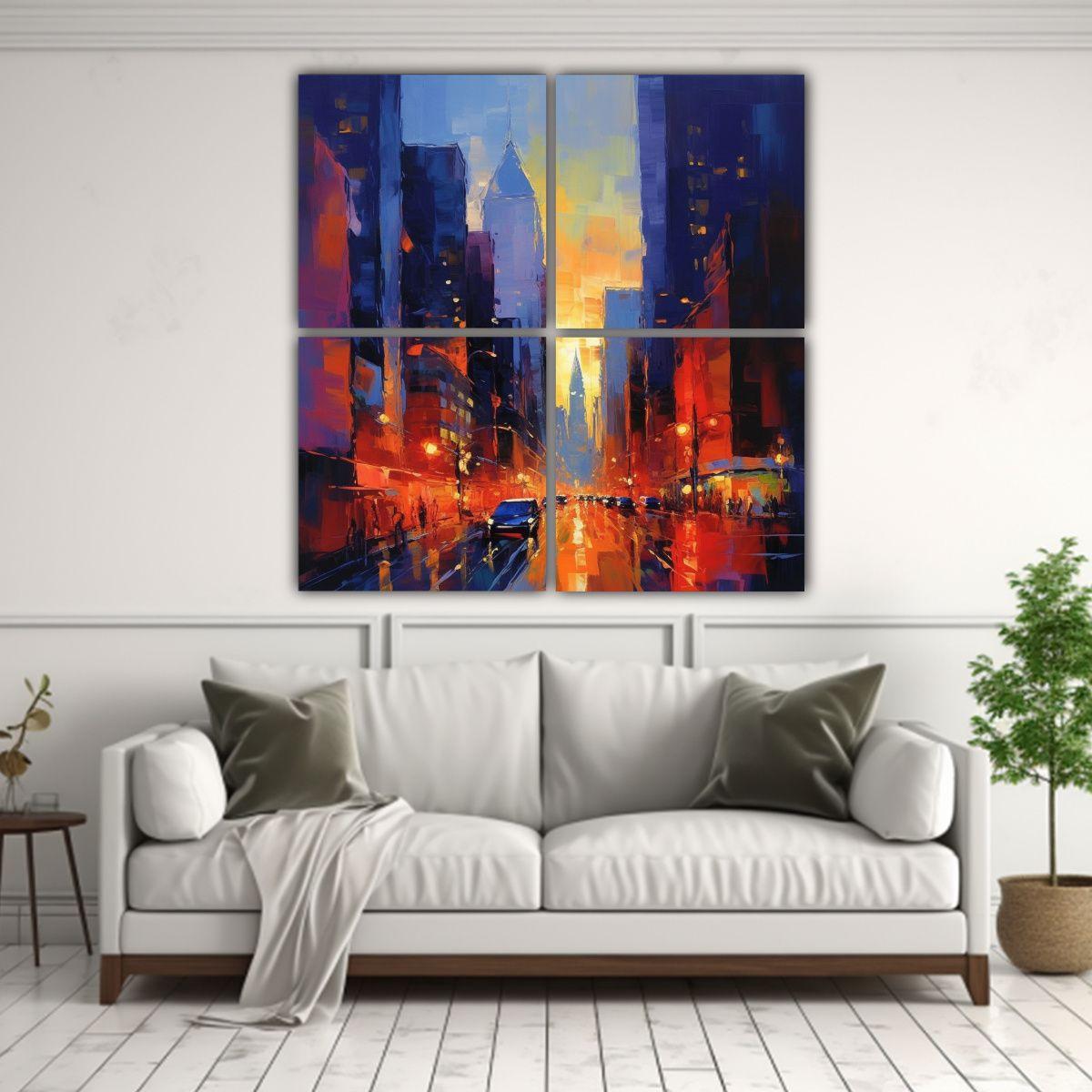Cuadro Canvas Cálido Impactante: Crea Una Obra 120x120 Cm-2
