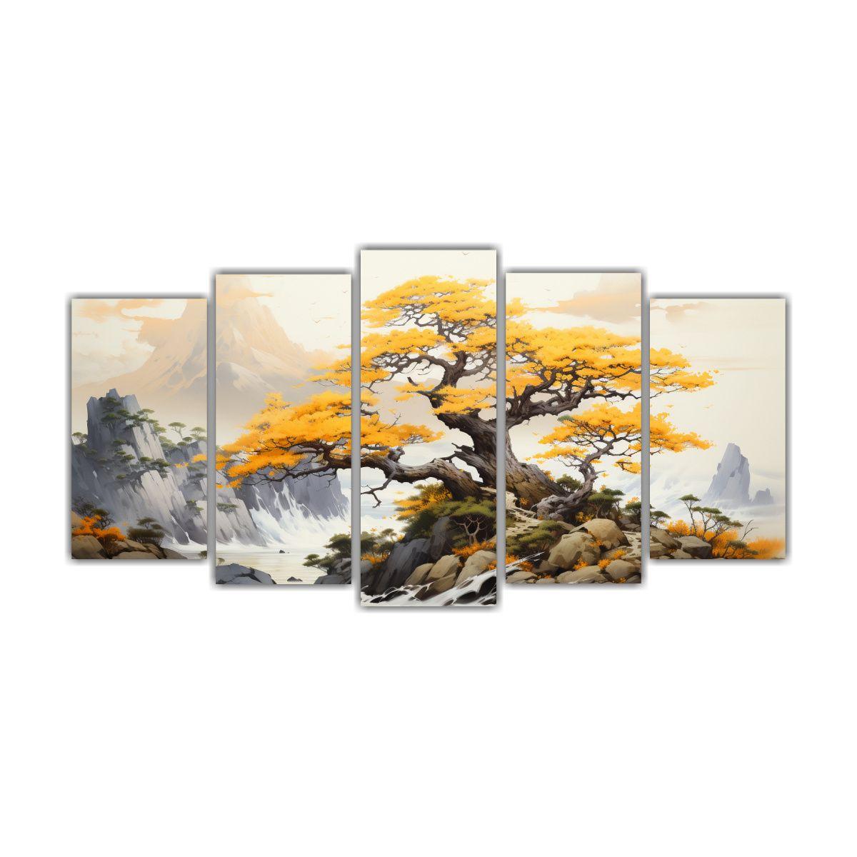 Pintura Abstracta Relieve árbol Bonsái Pino 200x100 Cm-0