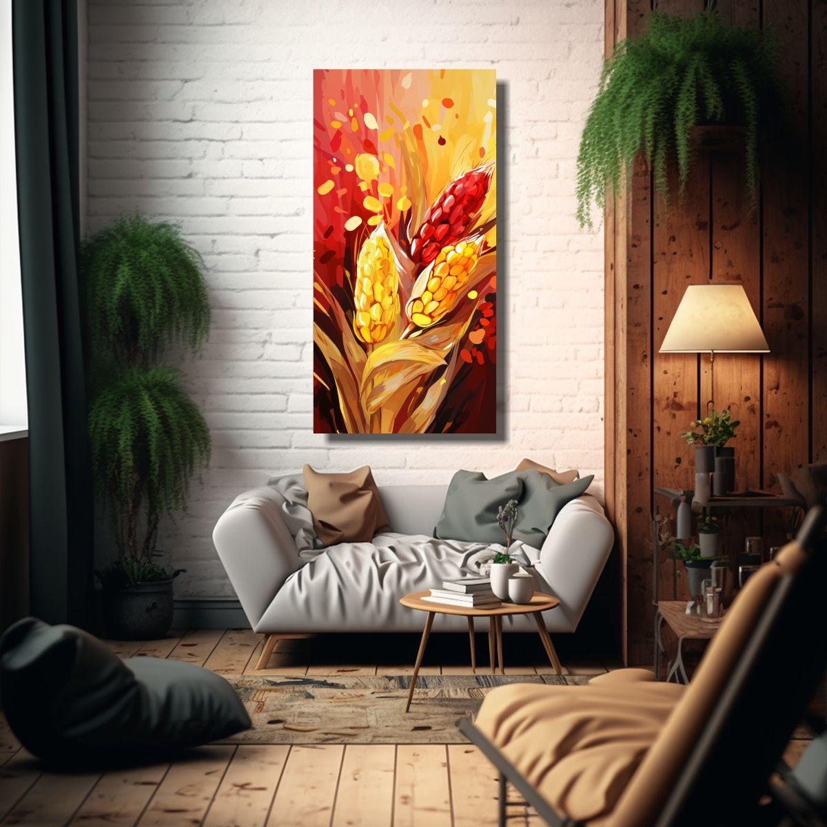 Pinturas Decorativas De Esquema Creativo De Maíz  70x140cm-2