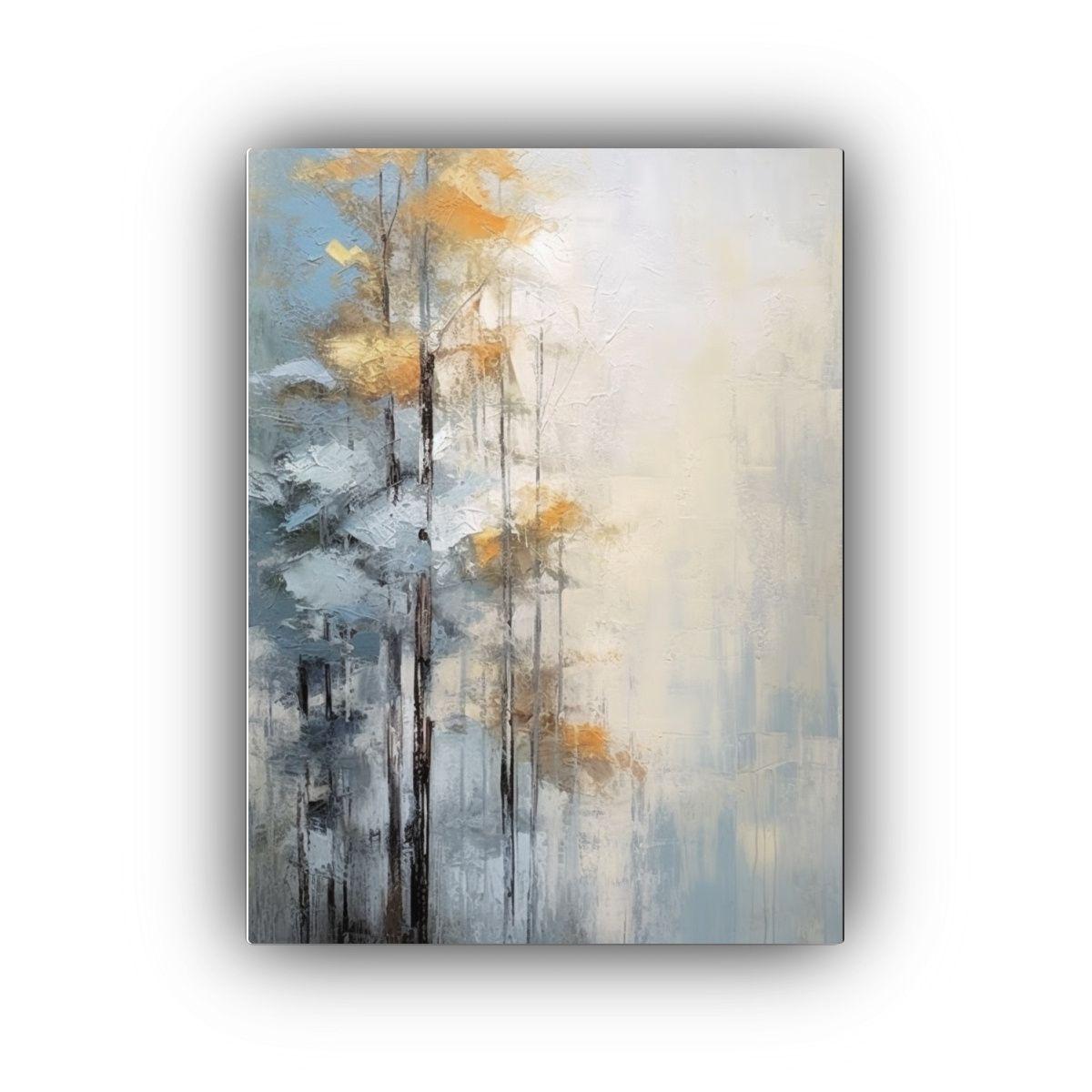 Pintura Abstracta En Bastidor Vintage De Paisaje 60x90cm-0