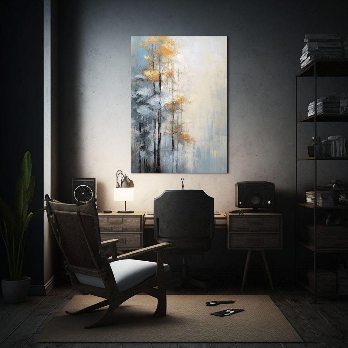 Pintura Abstracta En Bastidor Vintage De Paisaje 60x90cm-2
