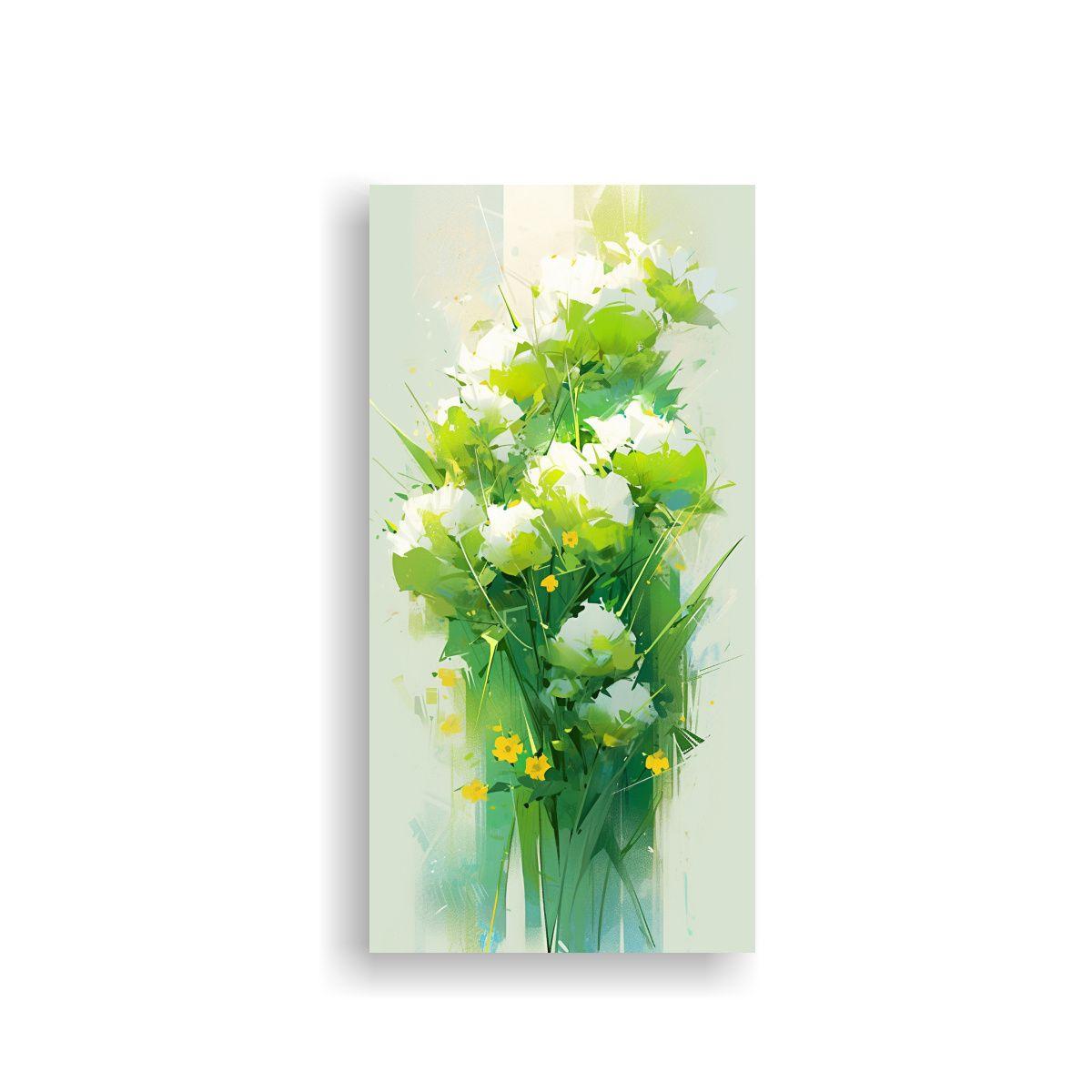 Arte De Pared Acuarela Expresividad A Green Colors 80x160cm-0