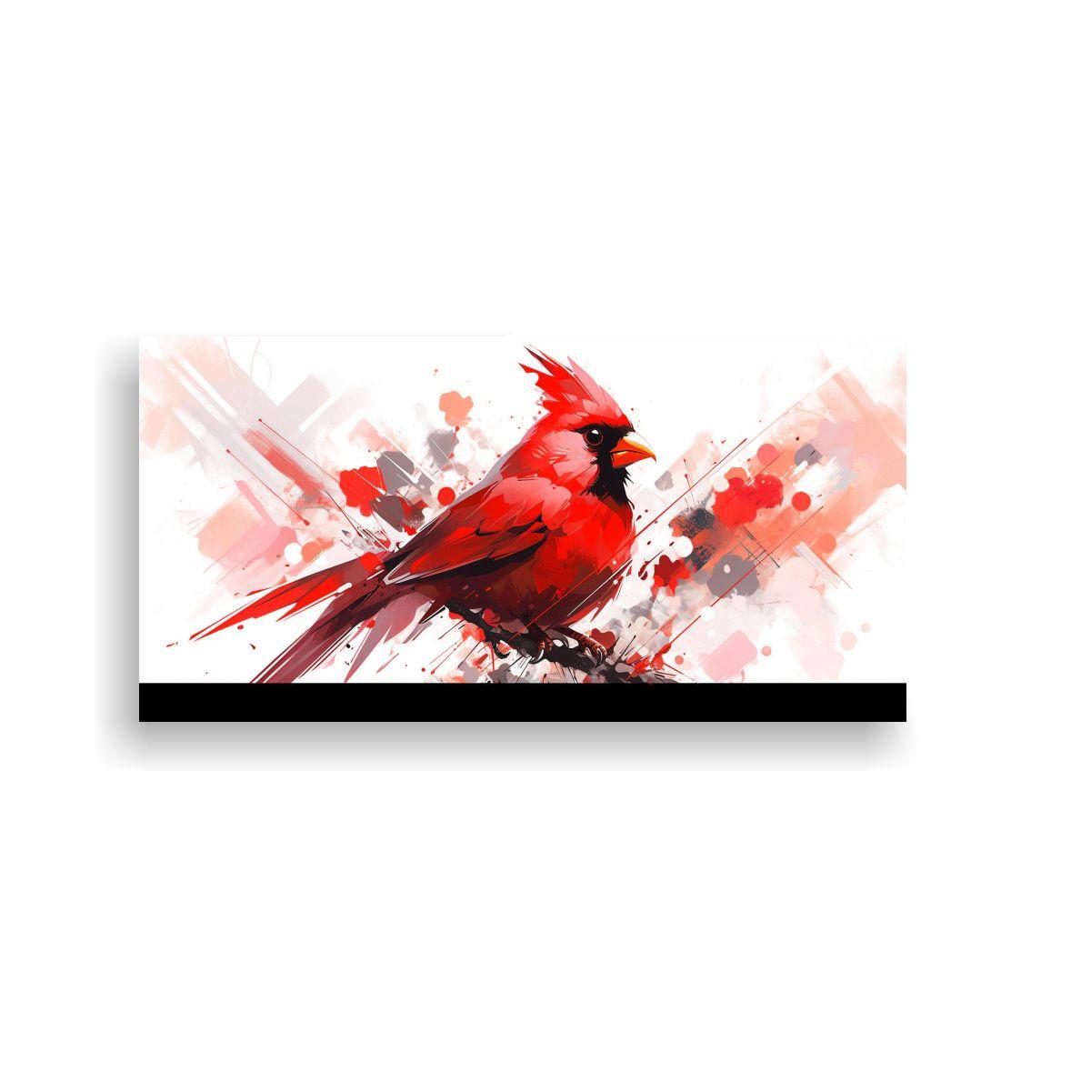 Cuadro Lienzo Figura Cardenal Blanco Y Rojo Arte 120x60cm-0
