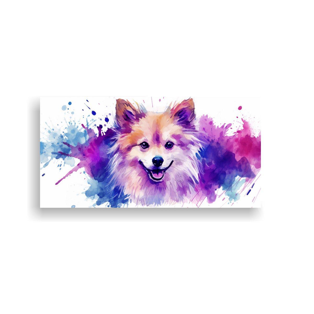 Cuadro Dibujo Simetría Spitz En Acuarelas Y 120x60cm-0