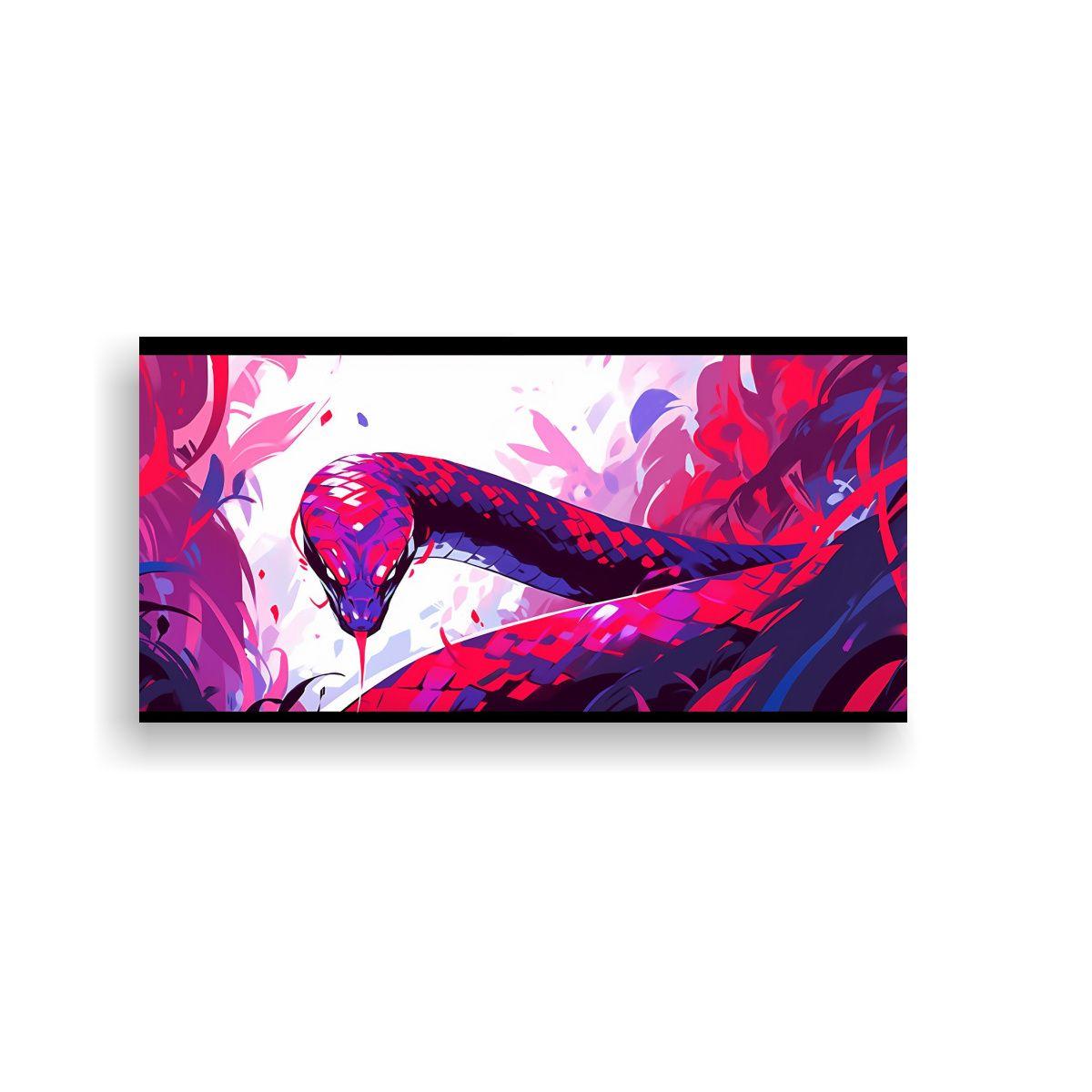 Cuadro Expresión Combinación Cobra En Púrpura 80x40cm-0