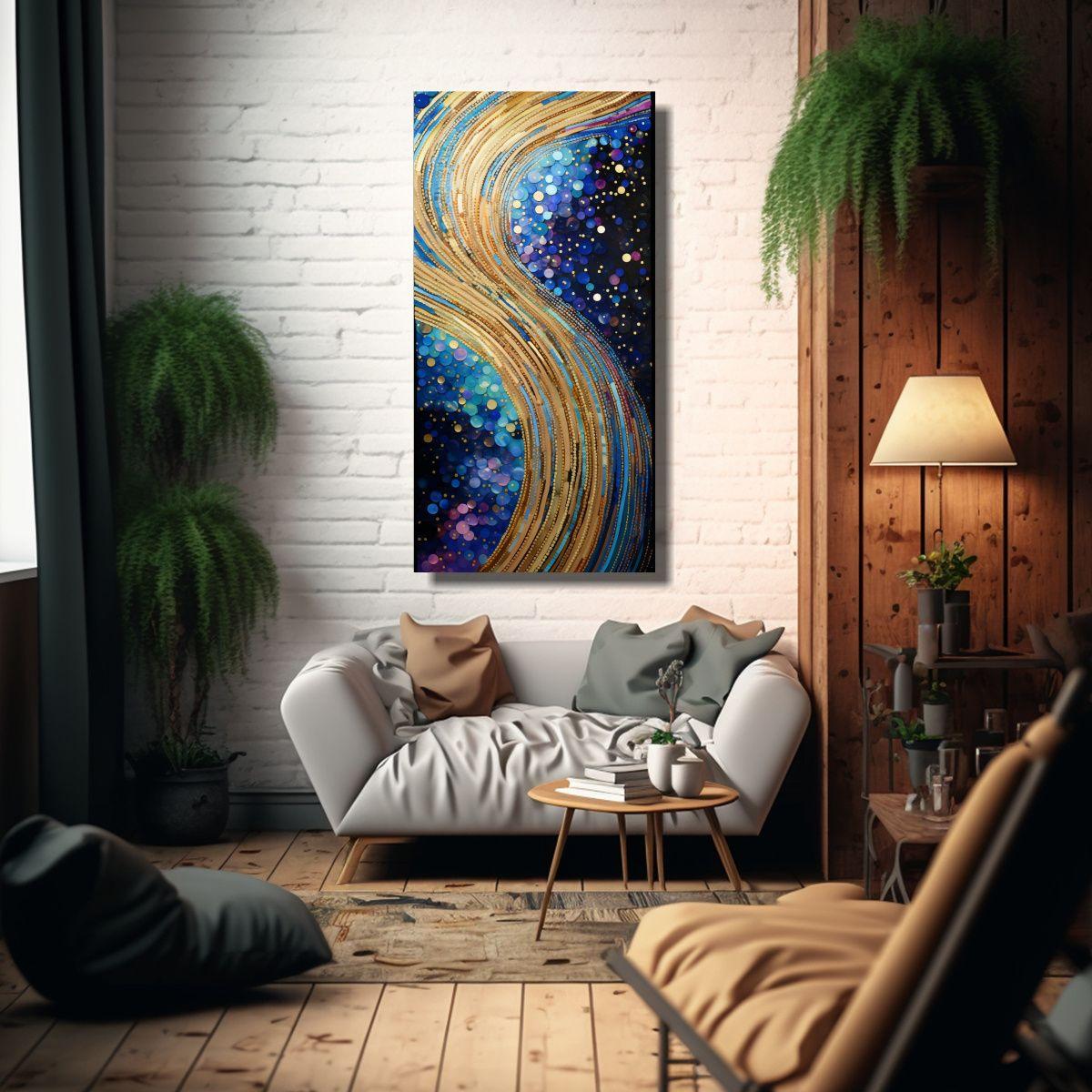 Cuadro Pintura Luminosa Impresión Mural Estilo 80x160cm-2
