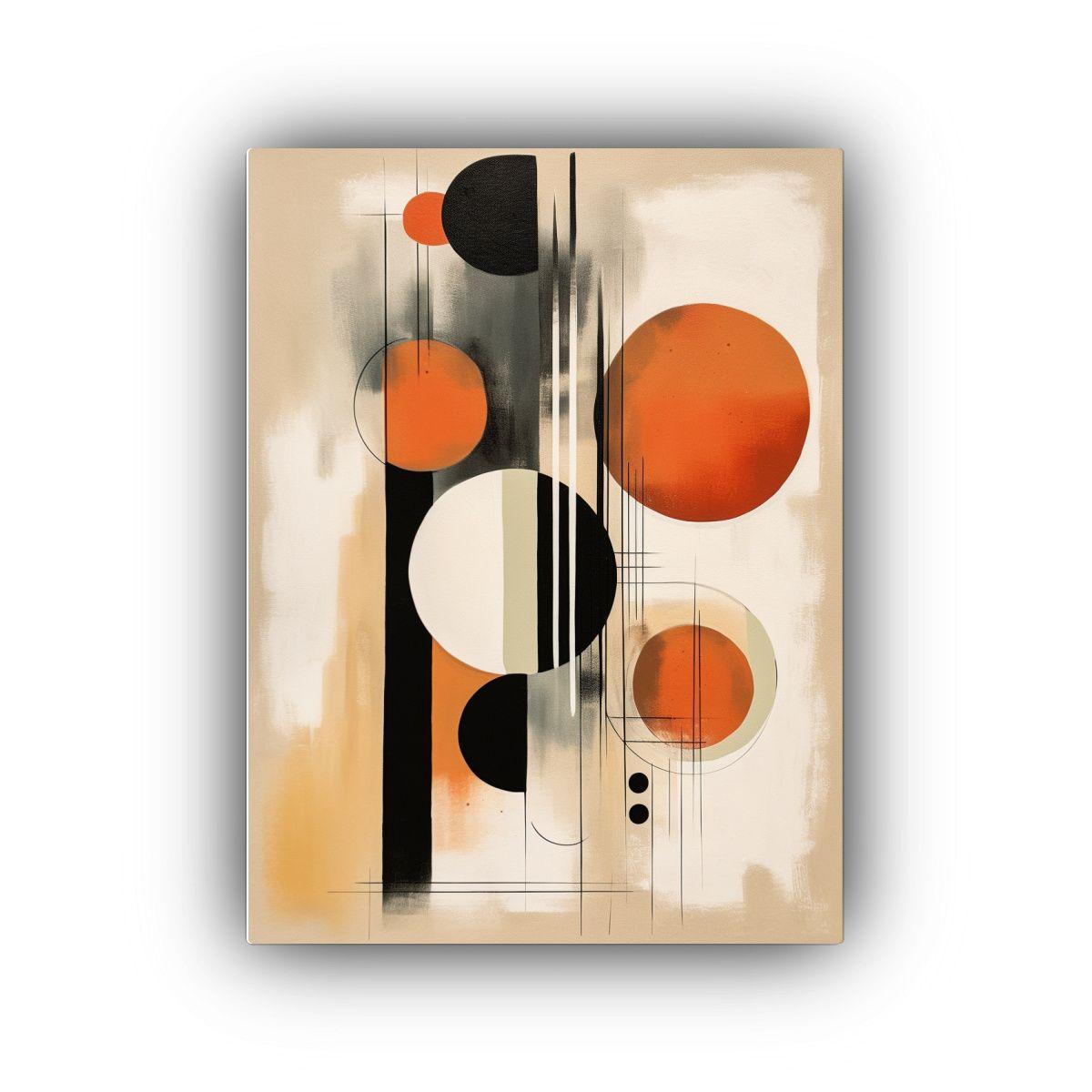 Cuadro Abstracto En Lienzo Con Forma Simple, En 50x65cm-0