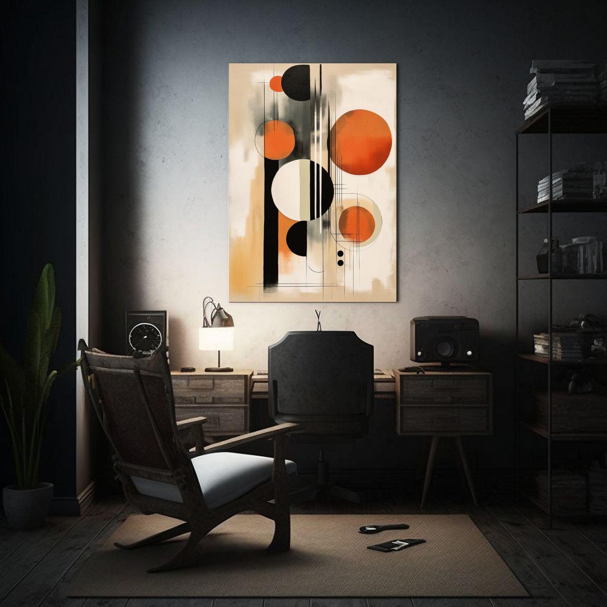 Cuadro Abstracto En Lienzo Con Forma Simple, En 50x65cm-2