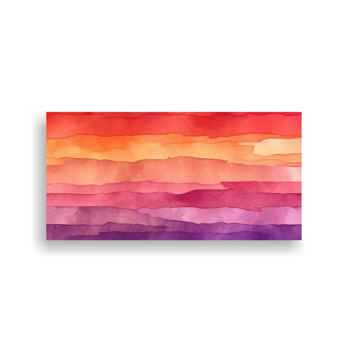 Cuadro Abstracto Multicolor: Patrón Acuarela 60x30cm-0
