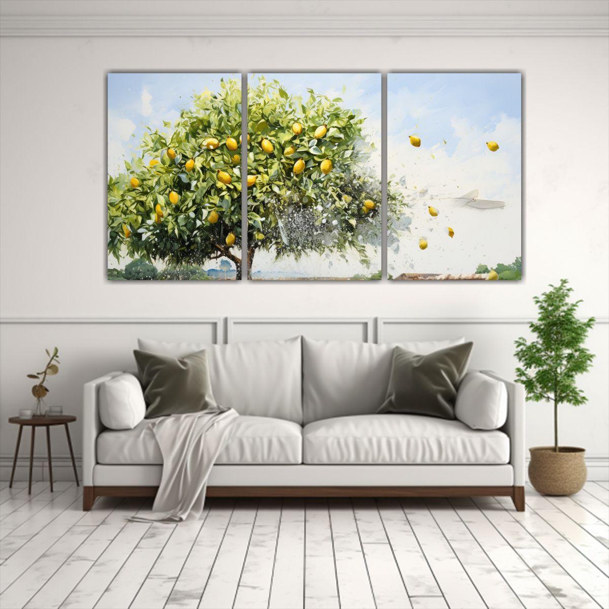 Conjunto De 3 Lienzos De Tela Inspiración Actual 120x60 Cm-2