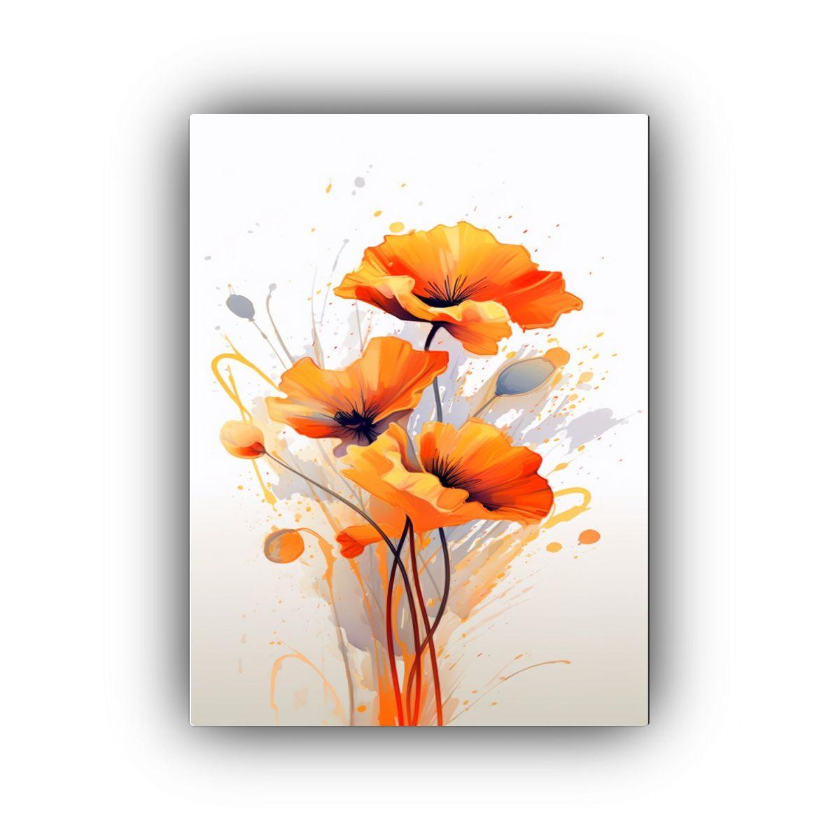 Cuadro Moderno De Lienzo Elegante De Amapola 20x30cm-0