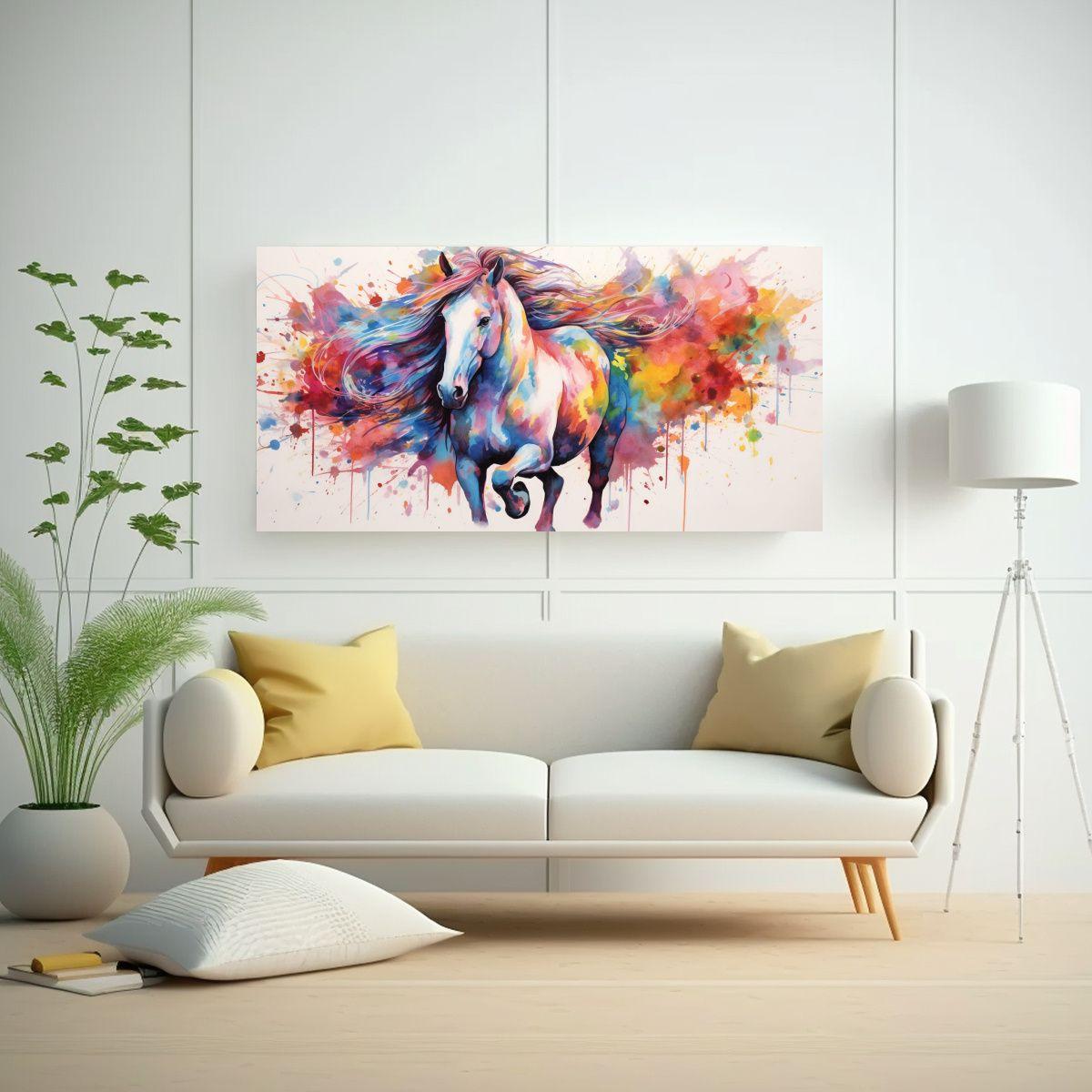 Cuadro De Equilibrio Moderno: Caballo Andaluz 80x40cm-2