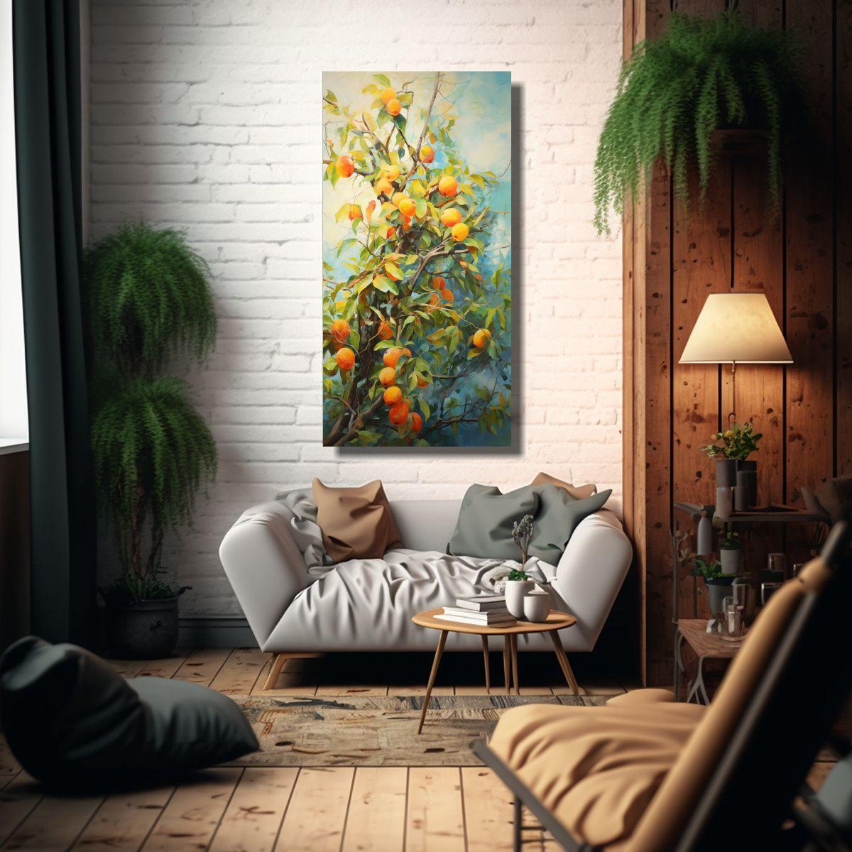 Pintura Abstracta De árbol De Mango Vanguardia 20x40cm-2