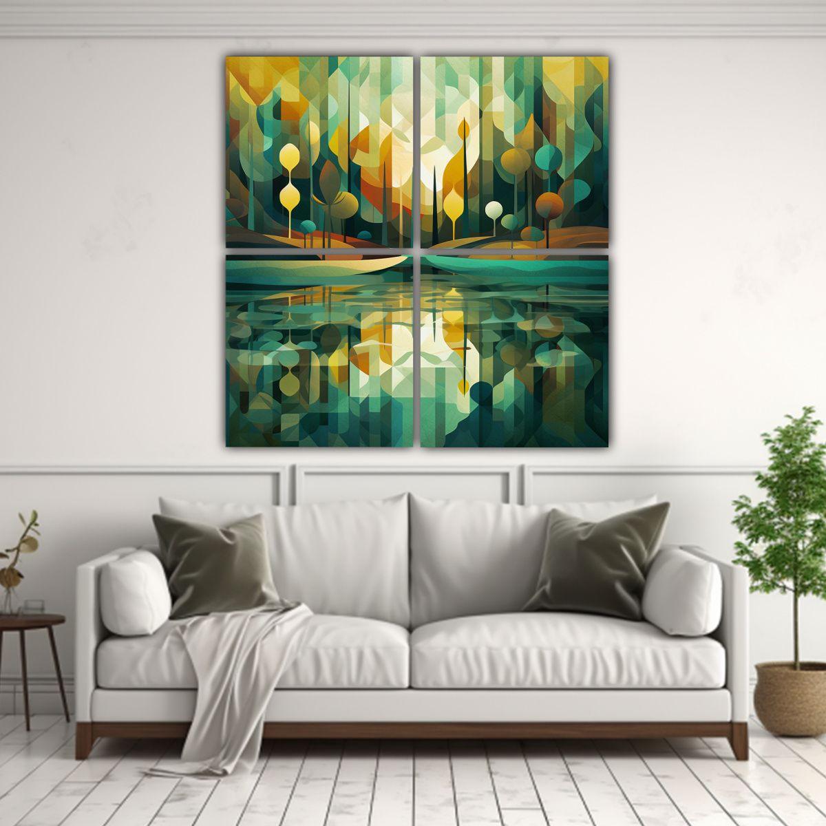Arte Geométrico Abstracto Con Armonía 160x160 Cm-2