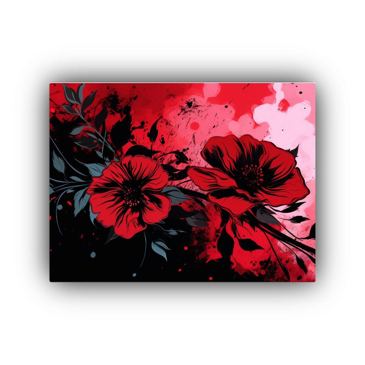 Pinturas De Decoración En Estilo Neonoir En Colores Rojo Y  30x20cm-0