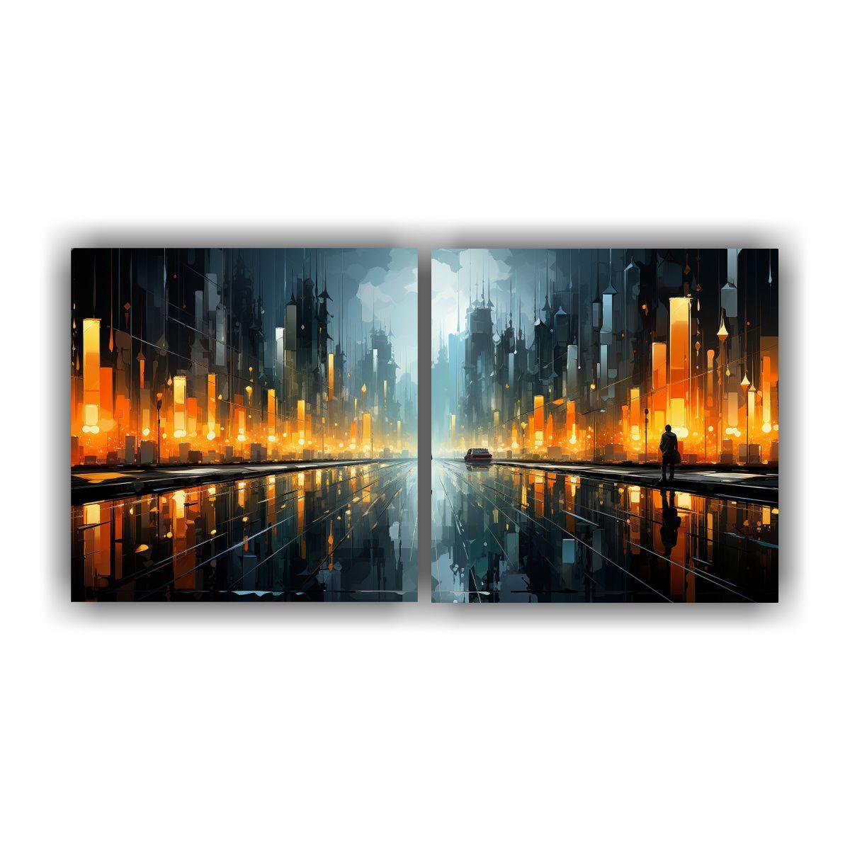 Pinturas Abstractas En El Estilo De Dos Artes 80x40 Cm-0